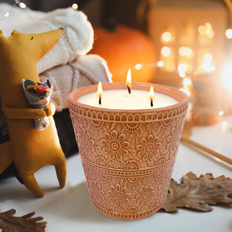 Three-wick candle